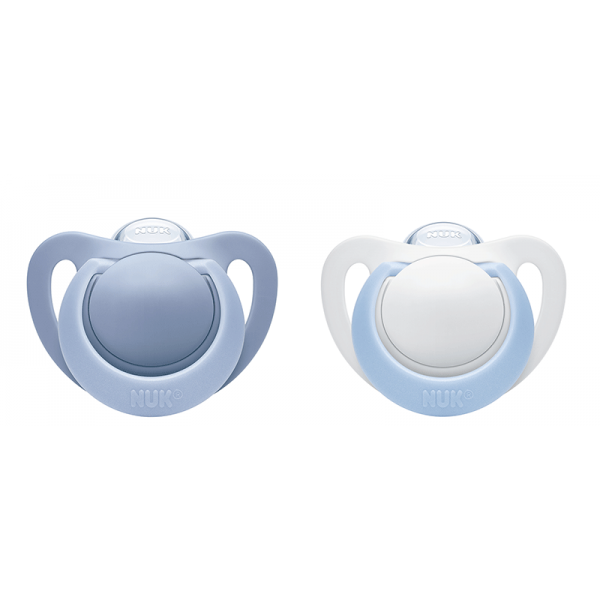 Nuk napp genius silikon 0-6mån  blå 2-pack