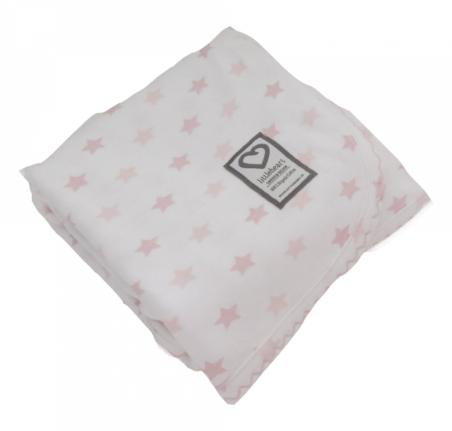 Littleheart filt star pink 80x80cm