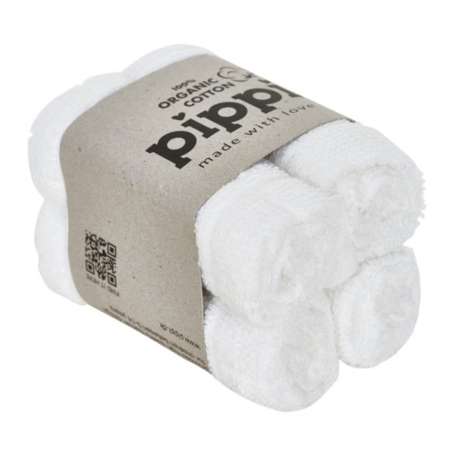 Pippi tvättlapp white 4-pack