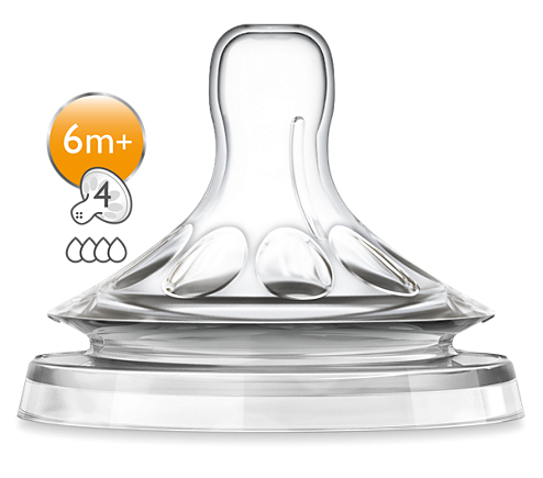 Avent dinapp natural 6 månader/snabbt flöde 4 hål 2-pack