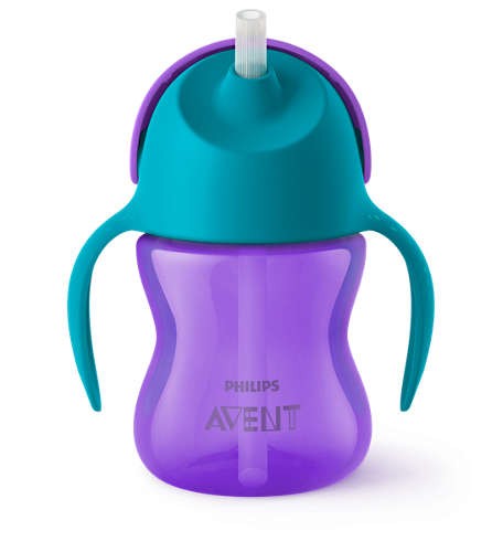 Avent drickmugg sugrör 200ml lila 9m+