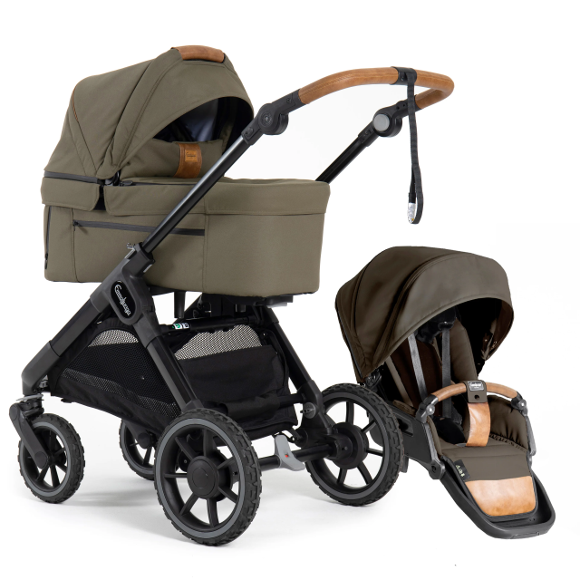 Emmaljunga sento max flat+ duovagn outdoor olive 