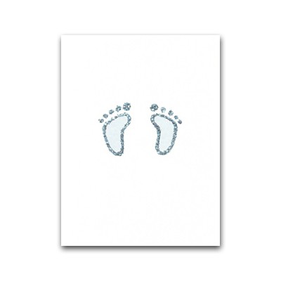 Nobhill kort med snöre fötter silverkant blå