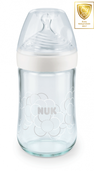 Nuk nappflaska nature sense 0-6mån glas 240ml vit