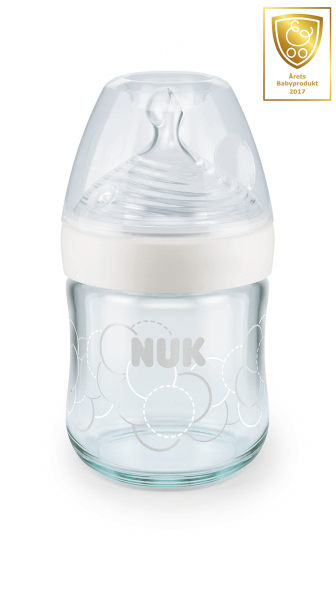 Nuk nappflaska nature sense 0-6mån glas 120ml vit