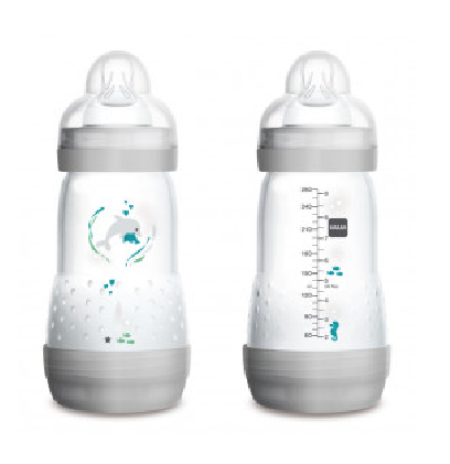 Mam nappflaska easy start 260 ml grå 2-pack