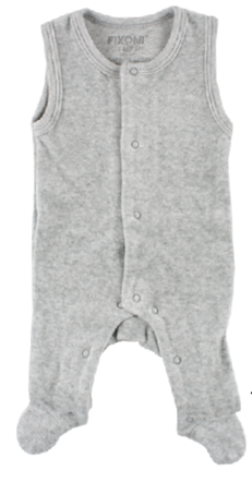Fixoni sparkdräkt med fot light grey prematur