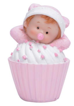 Edelweiss dekoration baby i muffins rosa