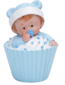 Edelweiss dekoration baby i muffins blå
