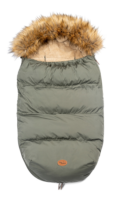 Mini dreams åkpåse med päls olive