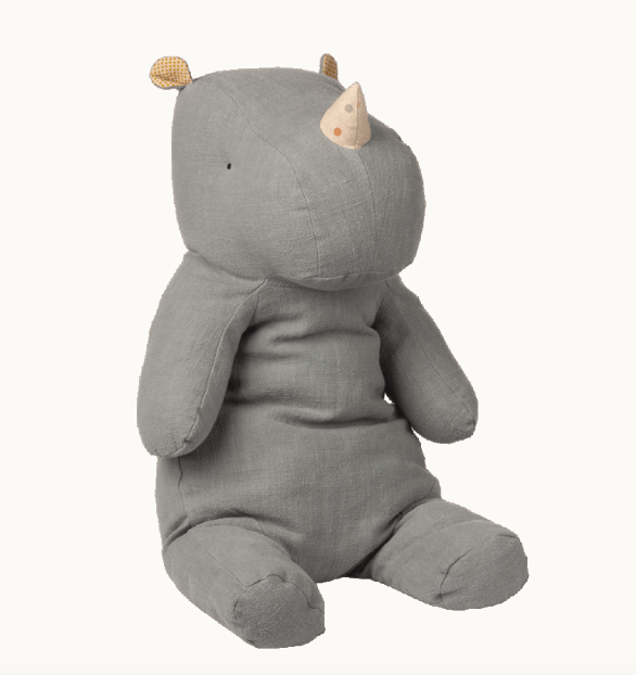 Maileg safari friends large rhino dusty blue