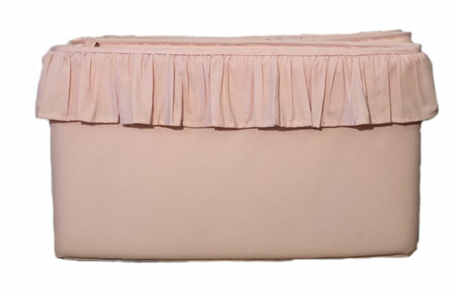 Mini dreams spjälskydd spjälsäng med volang rosa