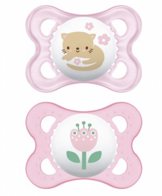 Mam napp original silikon 0-6mån rosa 2-pack