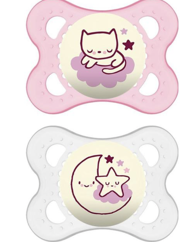 Mam napp original night 0-6mån rosa 2-pack