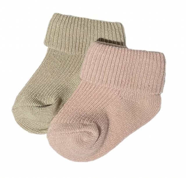 Mini dreams strumpor beige/rosa 2-pack