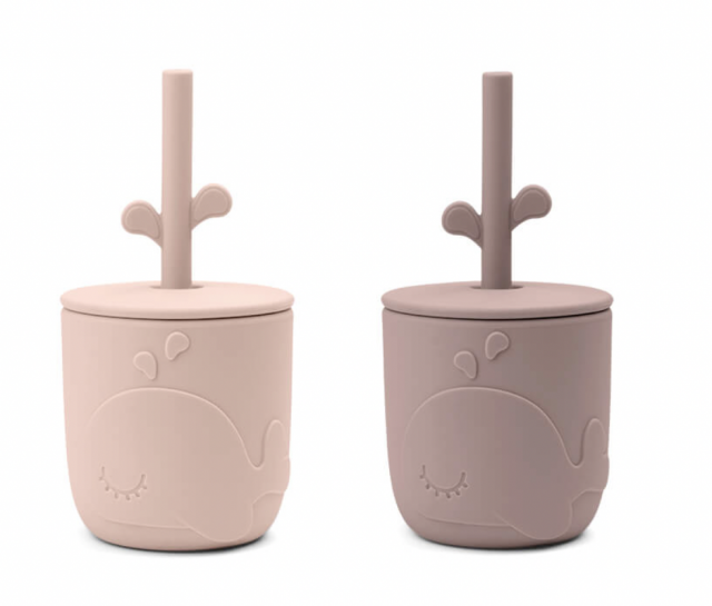 Done by deer mugg peekaboo silikon med sugrör wally powder 2-p
