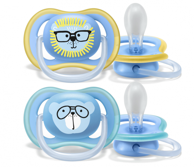 Avent napp ultra air silikon 18mån+ lejon/björn 2-pack