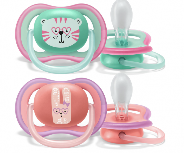 Avent napp ultra air silikon 18mån+ tiger/kanin 2-pack
