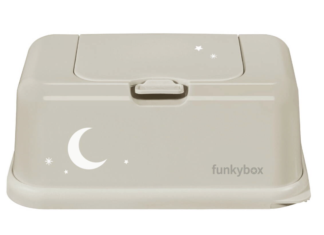Funkybox förvaring våtservetter ljusgrå måne