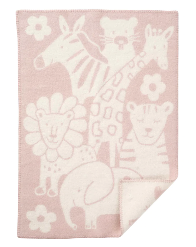 Klippan yllefabrik ullfilt picnic pink 65x90cm