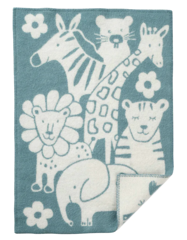 Klippan yllefabrik ullfilt picnic blue 65x90cm