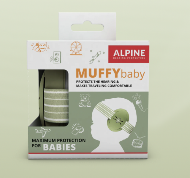 Alpine muffy baby hörselskydd oliv