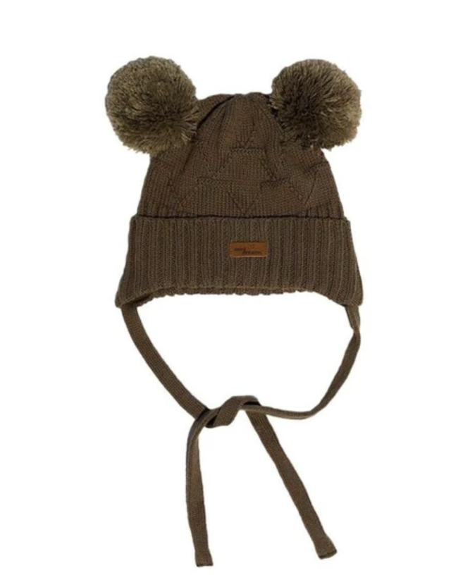 Mini dreams mössa pom pom fodrad 0-6 mån brown