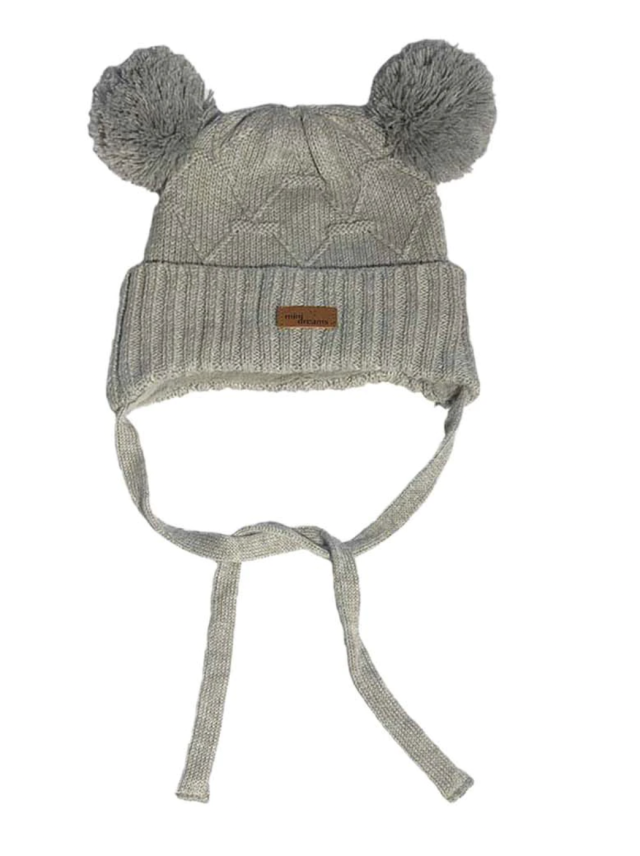 Mini dreams mössa pom pom fodrad 0-6 mån grey