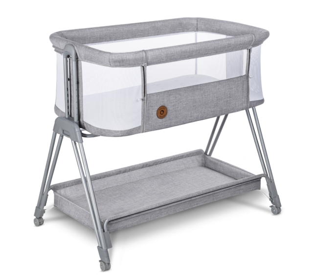 Lionelo bedside crib luna grå