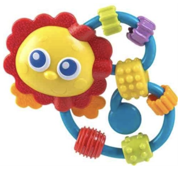 Playgro skallra/bitleksak curly critter lion