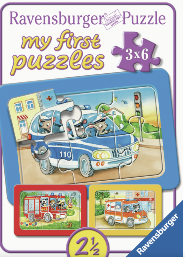 Ravensburger pussel animals in action 3 pussel x 6 bitar