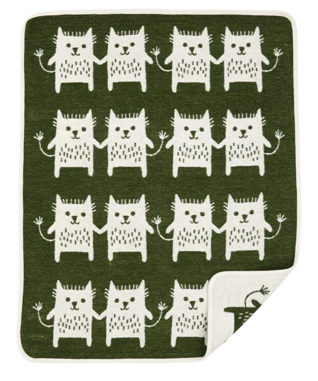 Klippan yllefabrik filt chenille little me green 70x90 cm