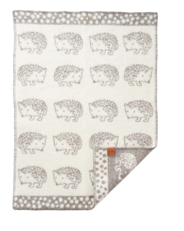 Klippan yllefabrik ullfilt hedgehog grå 65x90cm