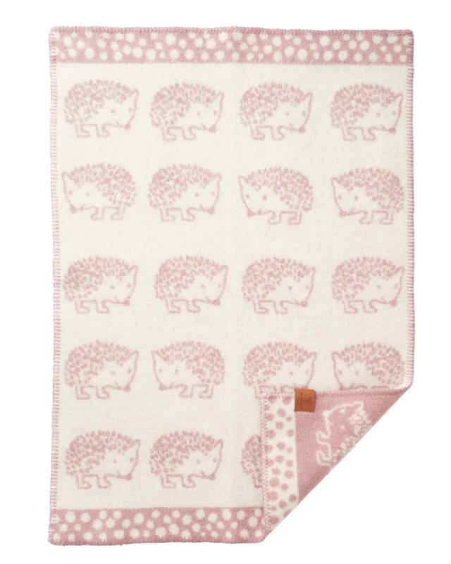 Klippan yllefabrik ullfilt hedgehog rosa 65x90cm