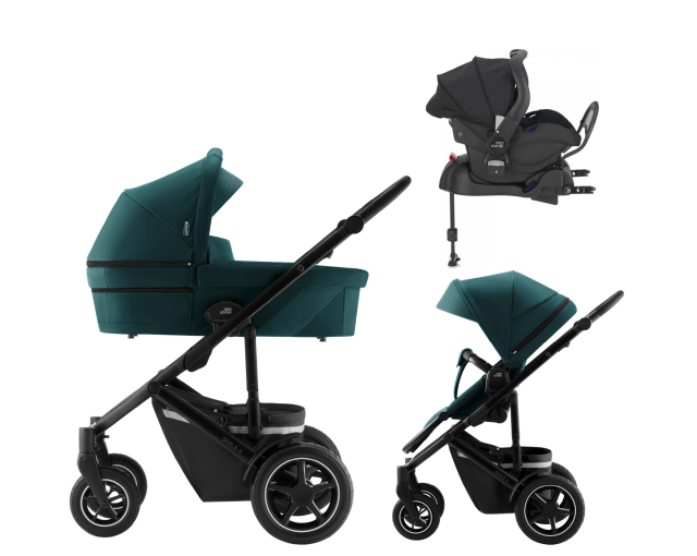 Britax smile 4 PAKET inkl liggdel + babyskydd primo inkl bas Green Sense Atlantic Green, Fossil Grey, Galaxy Black
