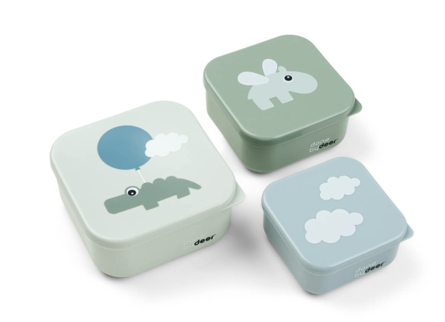Done by deer snack box happy clouds green 3-p