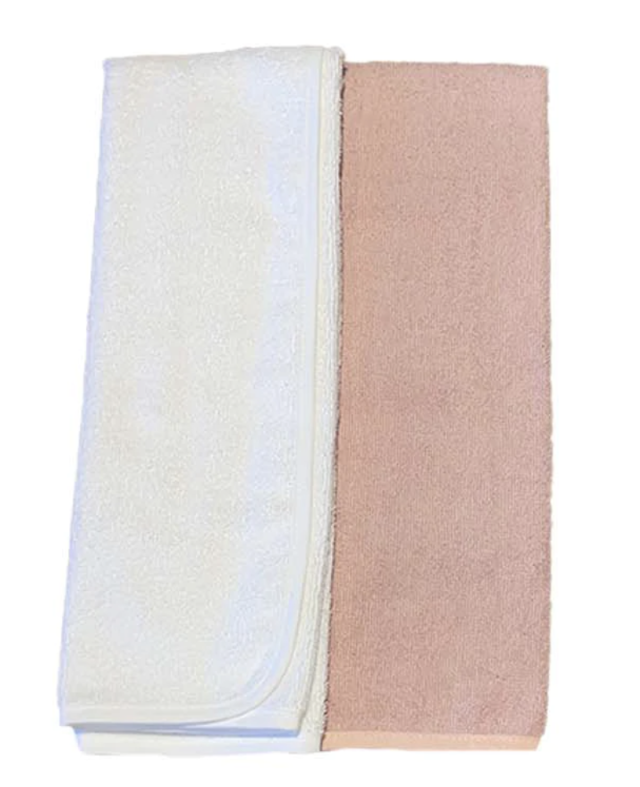 Mini dreams sköthandduk rosa/vit 2-pack