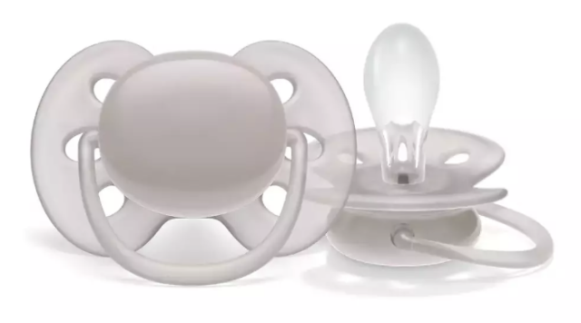 Avent napp ultra soft silikon 6-18mån grå 1-pack