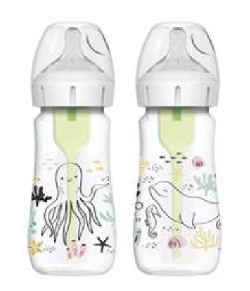 Dr brown nappflaska options+ wideneck 270ml 2-pack ocean design
