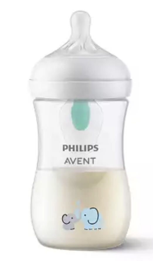 Avent nappflaska natural response med airfree-ventil 1mån+ 260ml elephant