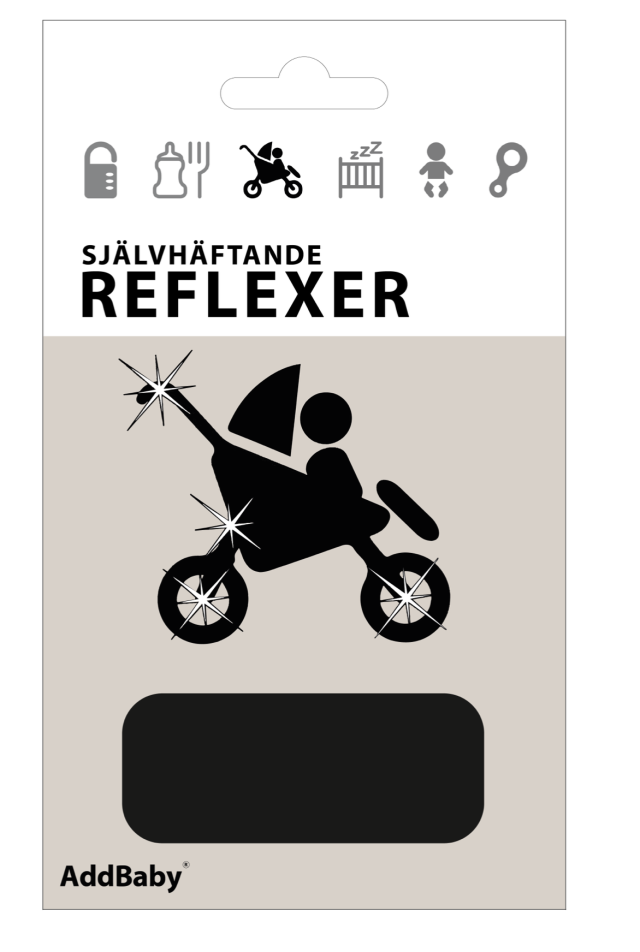 Add baby reflexklistermärken svart