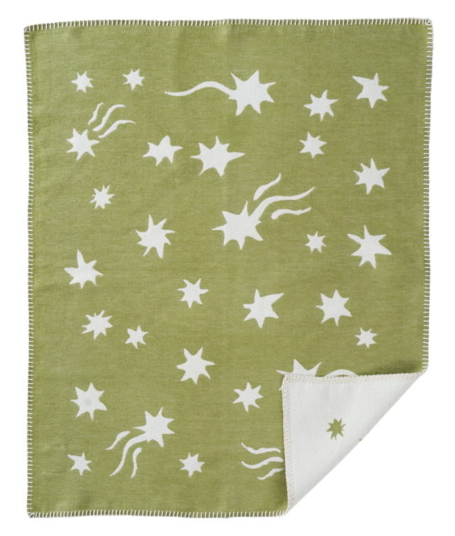Klippan yllefabrik filt borstad bomull shooting star sage 70x90cm