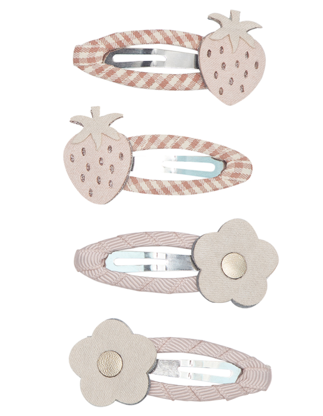 Mimi & lula hårspänne jordgubb, blomma 4-pack