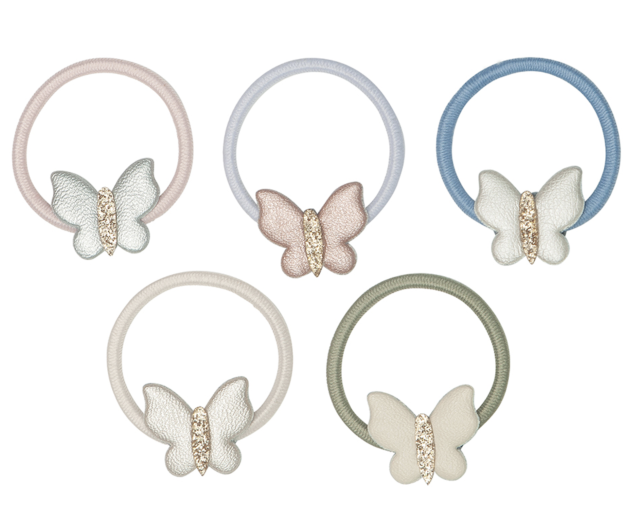 Mimi & lula hårsnoddar mini pastell fjäril 5-pack
