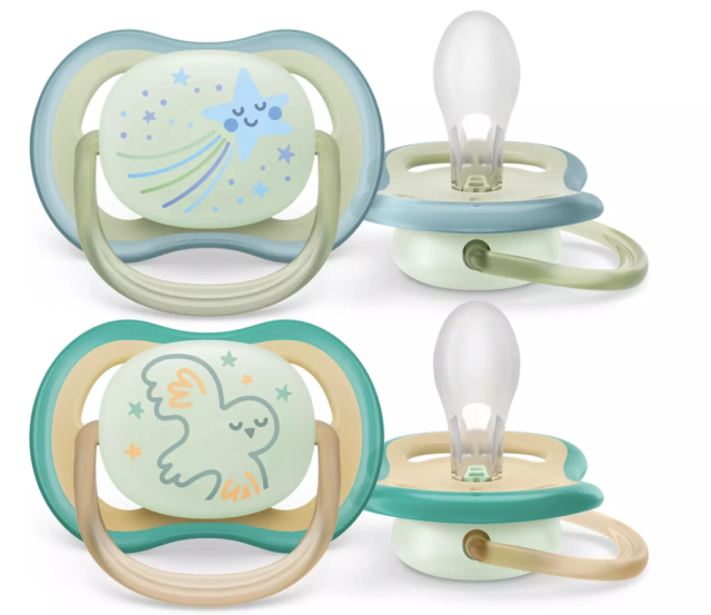 Avent napp ultra air night silikon 0-6mån stjärna 2-pack
