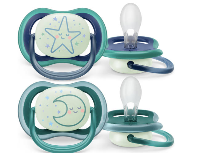 Avent napp ultra air night silikon 6-18mån stjärna 2-pack