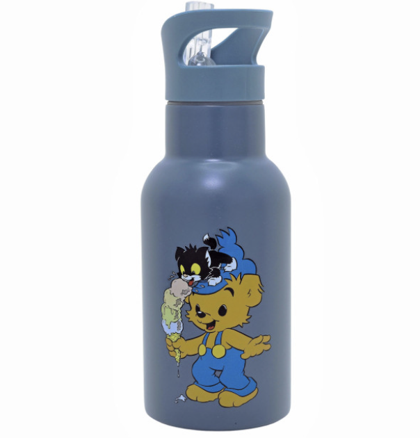 Rätt start bamse drickflaska stål petrol