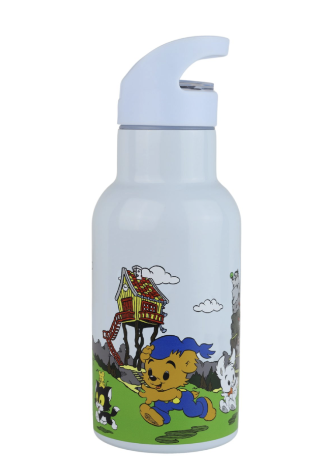Rätt start bamse drickflaska stål motiv