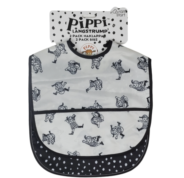 Rätt start pippi långstrump haklapp cirkus 2-pack