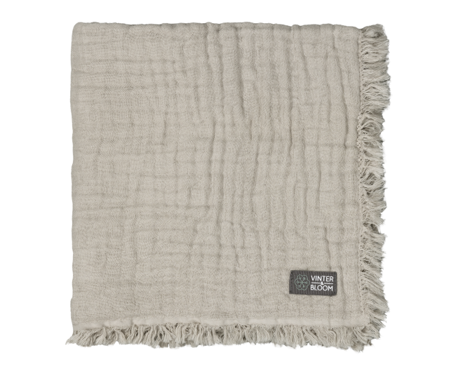 Vinter & bloom filt feather muslin eko pebble greige 100x80cm